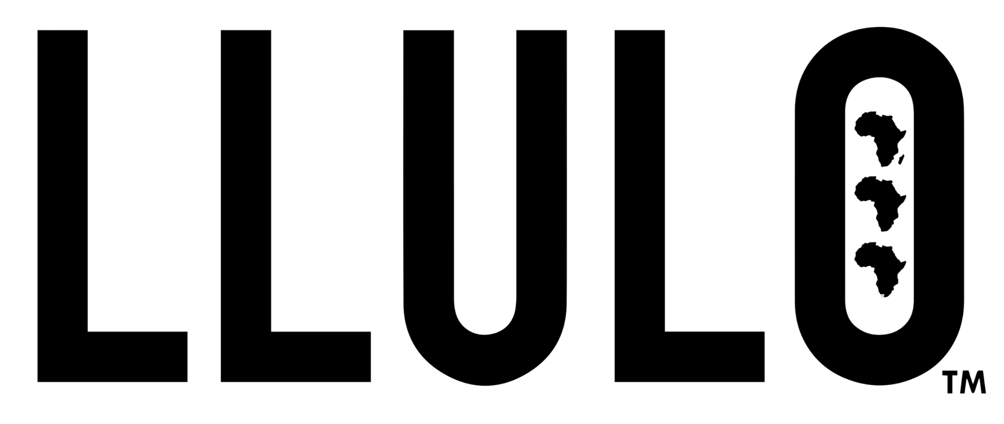 llulo logo with 2 africa's in the middle of the O